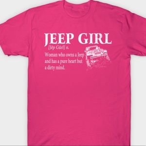 Pink or black jeep girl life travel womens tee tshirt! NEW made to order!